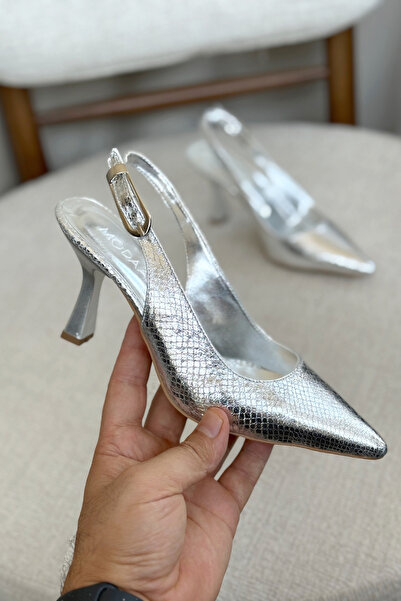 MODAADAM Kadın Ovis Sivri Topuklu Ayakkabı - Gümüş