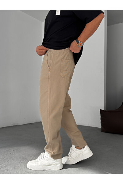 BYBASICMAN Açık Kahve Regular Fit Diz Dikişli Pantolon YP-5010