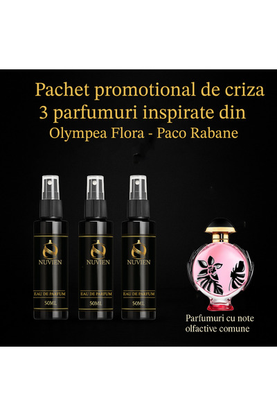 Nuvien Set 3 Parfumuri 50ml – Inspirat din Olympea Flora P.R.