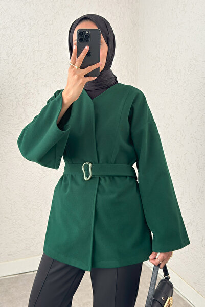 zhrcelebi معطف كاشي فاخر 0019 - أخضر زمردي