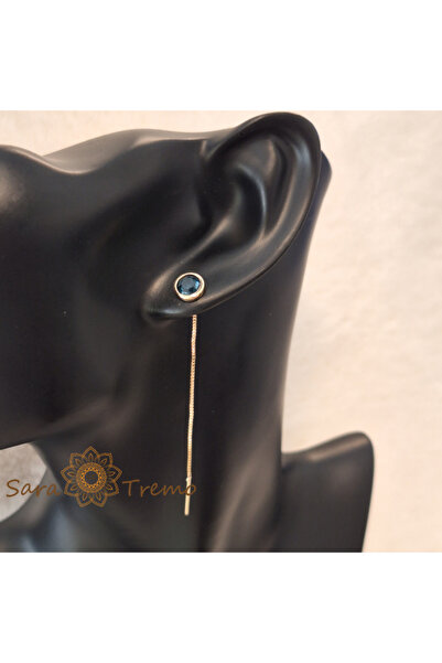 saratremo Cercei Regina de Safire – Cristal Bleumarin 6 cm Placat cu Aur de 18K Brazilia