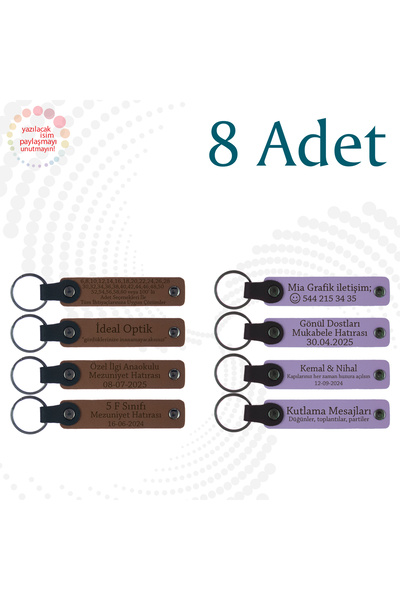 miawiki سلسلة مفاتيح جلدية مع اسم مكتوب، أرجواني وأزرق داكن، مجموعة من 8 قطع ...