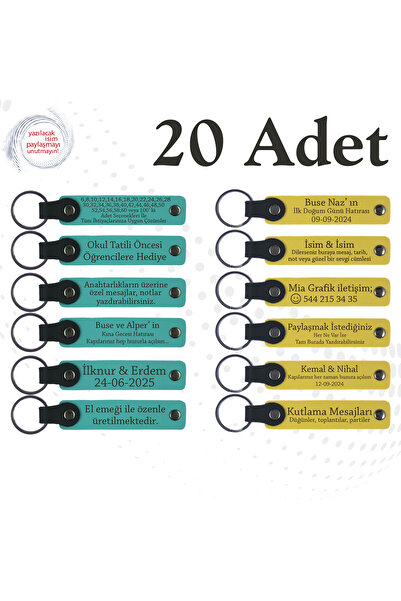 miawiki سلسلة مفاتيح قابلة للكتابة بالاسم، أرجواني وأزرق داكن، مجموعة من 20 ه...