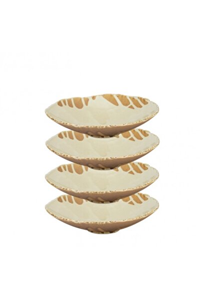 Culinaro Set 4 boluri din portelan FUJI, D25xh6cm, bej