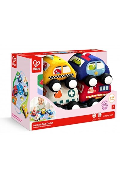 Hape Set masini de plus pullback, Hape, 4 buc