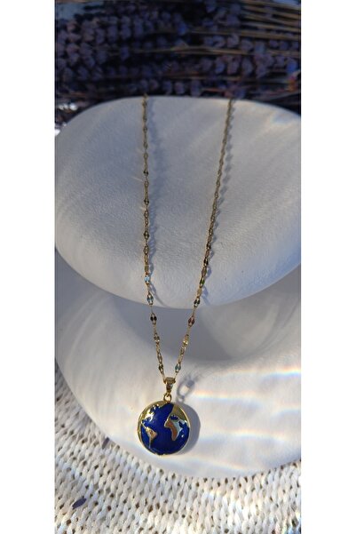 Butik Dünya Detaylı Çelik Kolye