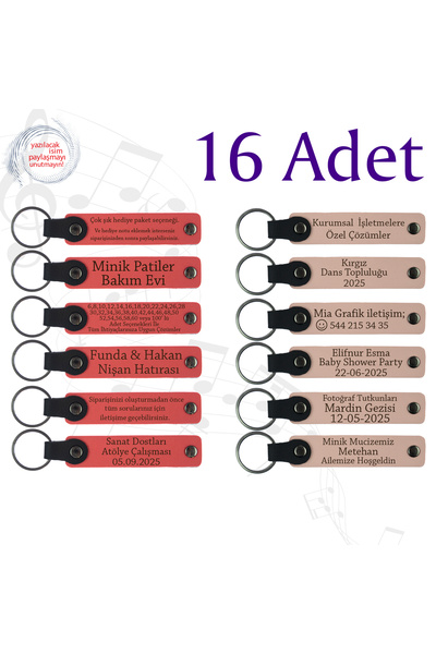 miawiki سلسلة مفاتيح تذكارية من الجلد قابلة للكتابة، أرجواني وأزرق داكن، هدية...