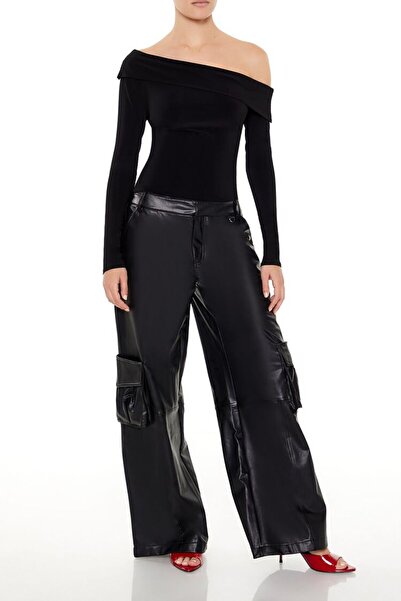 Forever 21 Suni Deri Kargo Pantolon