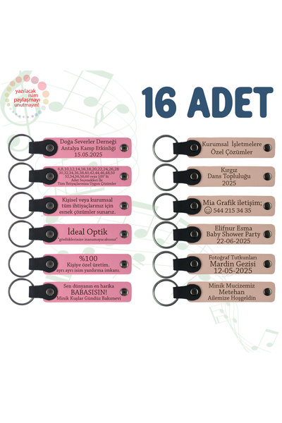 miawiki سلسلة مفاتيح تذكارية من الجلد قابلة للكتابة، أرجواني وأزرق داكن، هدية...