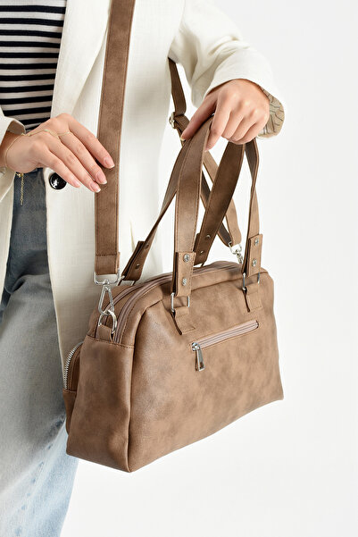 çantamgelsin Mega Polo Lisbon/Soft Leather Multi-Compartment Women's Shoulder Bag