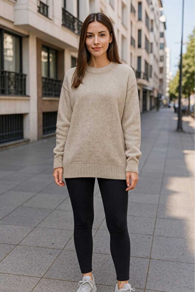 KOZİA OUTDOORS Pulover supradimensionat, confortabil, colorat, cu guler tip b...