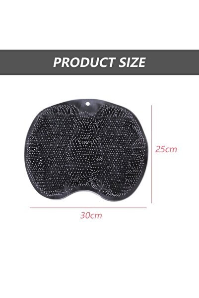 OEM Πατάκι ντους για πλύσιμο ποδιών, σιλικόνης, αντιολισθητικό, μασάζ, μαύρο, 25x30cm