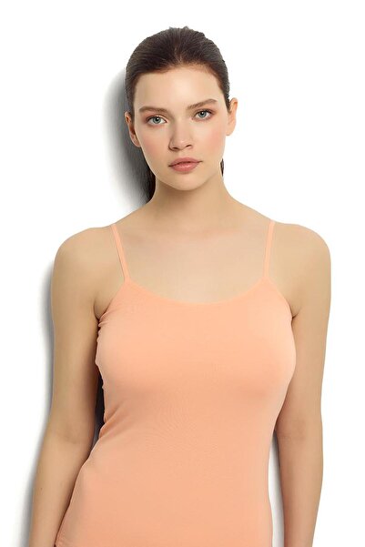 Jiber Γυναικείο αθλητικό μπλουζάκι με λουράκι από ύφασμα μπαμπού σε χρώμα σομόν, 3 τεμάχια 668