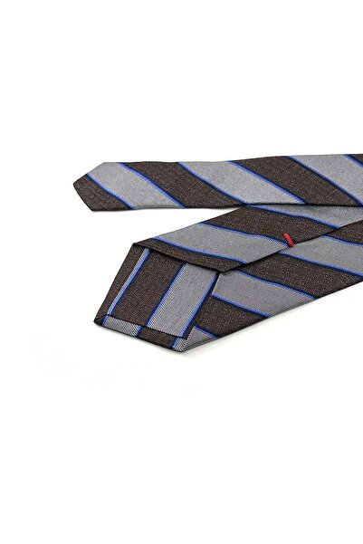 Kravatkolik Κραβάτα από ιταλικό μεταξωτό μοτίβο καφέ γραμμής Cressing Style I.K2001