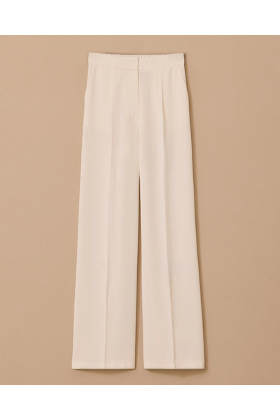 SEÇİL Pile Detaylı Yüksek Bel Geniş Paça Pantolon