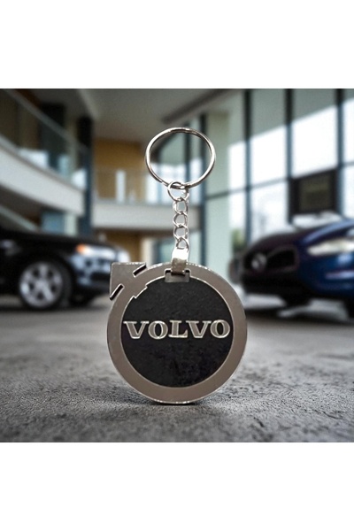 Pemina ميدالية مفاتيح سيارة فولفو من الخشب المضغوط متوسط الكثافة بسماكة 3 مم مع تفاصيل من البليكسي