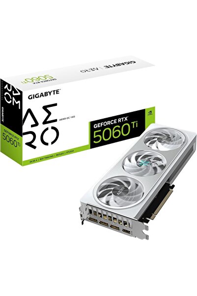 Gigabyte GeForce RTX 5060 Ti AERO OC 16G Graphics Card - 16GB GDDR7, 128Bit, PCI-E 5.0, 2647MHz Core