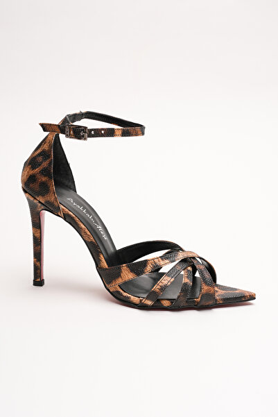 Ayakkabı Ateşi Pantofi cu toc subțire cu design special pentru femei Accosie Leopard