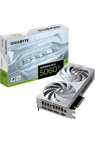 Gigabyte GeForce RTX 5060 Ti EAGLE OC ICE 16G Graphics Card - 16GB GDDR7, 128bit, PCI-E 5.0, 2617MHz