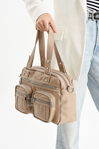 çantamgelsin Mega Polo Lisbon/Soft Leather Multi-Compartment Women's Shoulder Bag