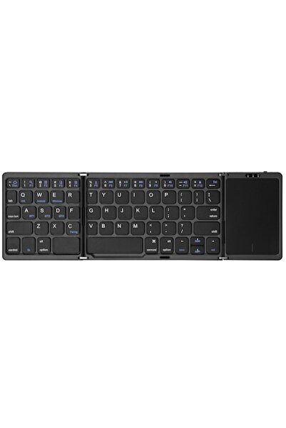 OEM Portable Keyboard with Touchpad, Foldable 3-Part Design, Magnetic Closure, Black