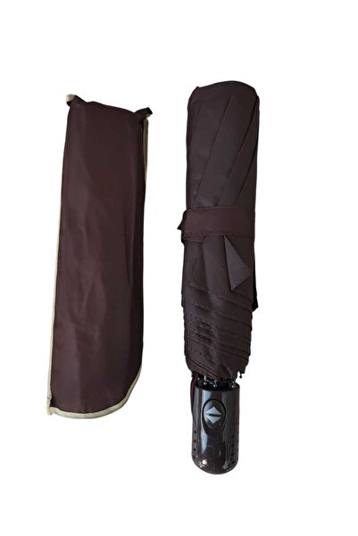 Toyhouse Fiber Telli Rüzgara Dayanıklı Tam Otomatik KAHVE RENGİ Şemsiye