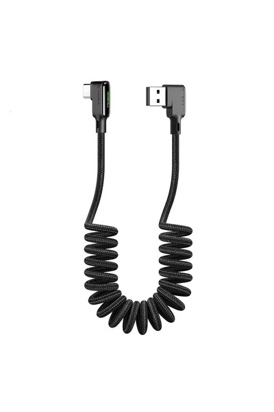 Mcdodo CA-7310 Usb TypeC Spiralli Data Şarj Kablosu 1.8M-Siyah