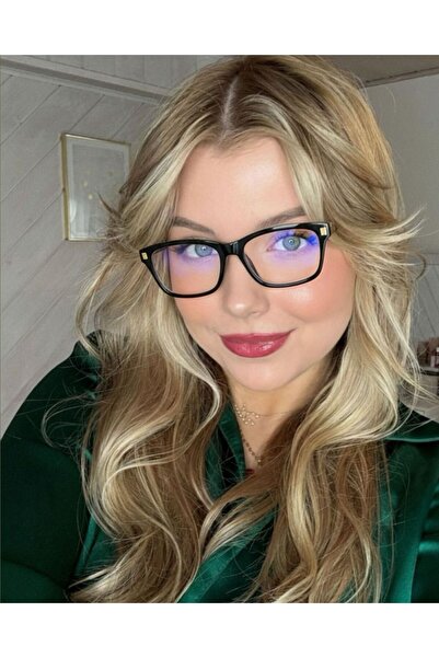 funeyes نظارات كونا مستطيلة سوداء للجنسين للنساء والرجال ذات حماية من الضوء الأزرق