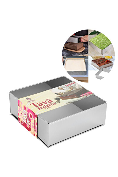 Anyta Cooking Forma Reglabila Patrata din inox, intre 20x20 si 38x38CM - 8cm inalt -