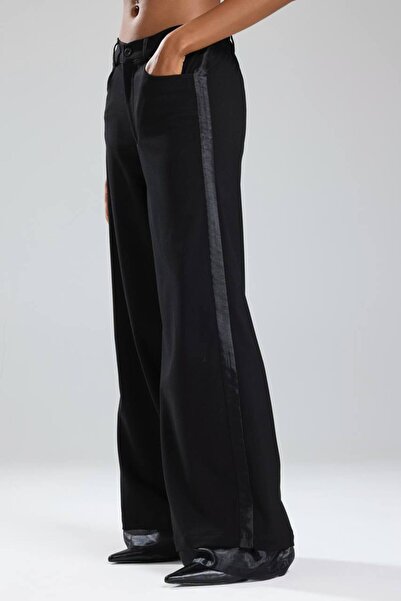 tw3 Women's Organza Fabric Detailed Design Trousers