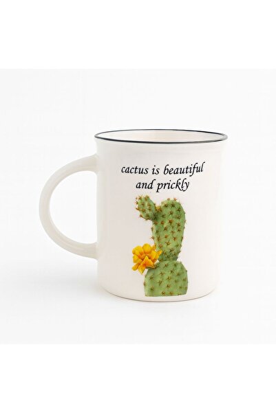maisone home Cactus Patterned Porcelain Mug – with the Inscription, “Cactus I...