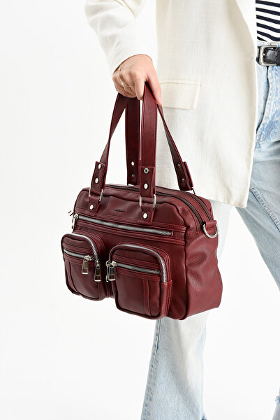 çantamgelsin Mega Polo Lisbon/Soft Leather Multi-Compartment Women's Shoulder Bag