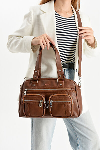 çantamgelsin Mega Polo Lisbon/Soft Leather Multi-Compartment Women's Shoulder Bag