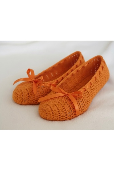 yucin Hand Knitted Orange Booties – Bridal Dowry, Daily Comfortable Socks, and Stylish Home Booties