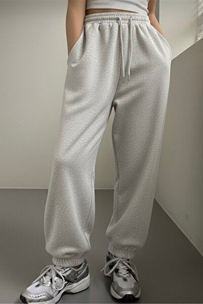 EFBUTİK Gri 3 İplik Şardonlu Jogger Eşofman Altı