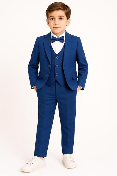RAPAPA Children's Groom Suit – 5 Pieces (Jacket, Vest, Shirt, Bow Tie, Pants) 5402-5421