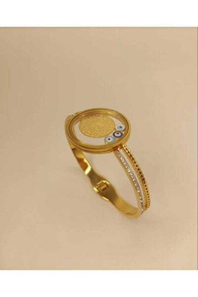 Romea مشبك ربع دائرة من الفولاذ المقاوم للصدأ، مشبك ربع دائرة ذهبي مع حلقة، س...