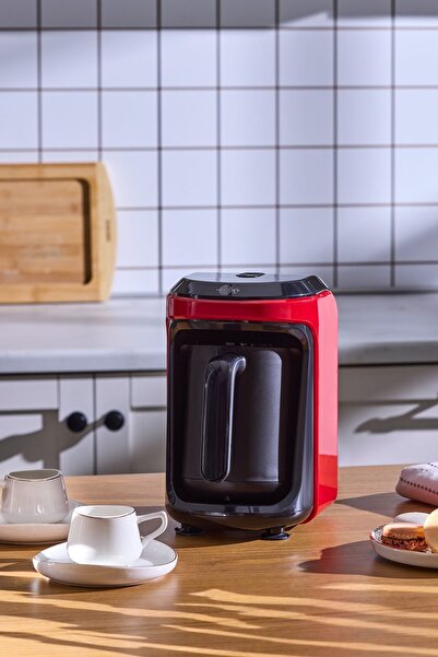 Karaca ماكينة تحضير القهوة التركية هاتير هوب بسعة 5 أكواب روبي