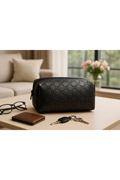 UPEKA Black Modern Design Vegan Leather Organizer Handbag Unisex – 18X8X8 cm