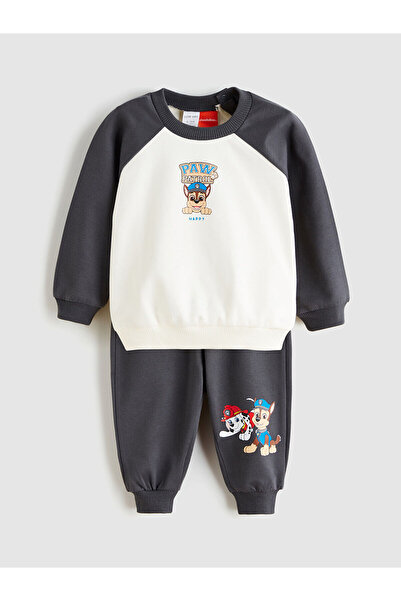 LC Waikiki Peak Yeni Sezon Bisiklet Yaka Paw Patrol Baskılı Erkek Bebek Sweatshirt ve Eşofman Alt