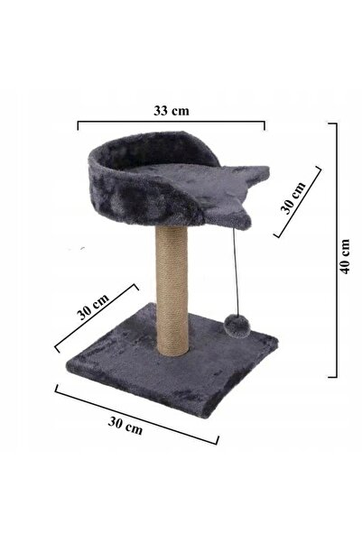 zola Cat play set with bed, scratching post, toy, 30 x 30 x 40 cm, dark gray