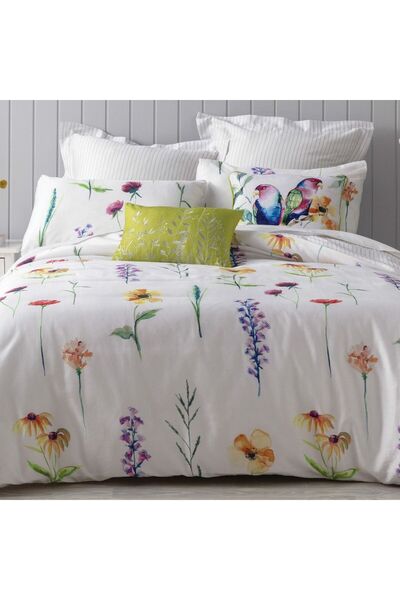 Orange Bed & Bath Blooms | طقم لحاف قطن 100% مزدوج 8 قطع