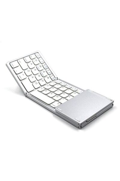 OEM Mini tastatură wireless portabilă pliabilă cu Bluetooth, triplă pliabilă, cu touchpad, subțire, albă
