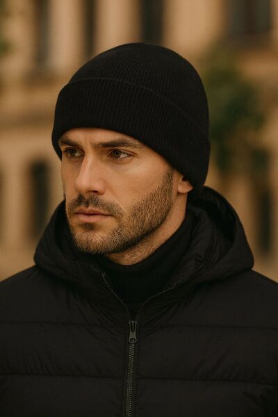 sf collection Beretă unisex basic pliabilă din tricot