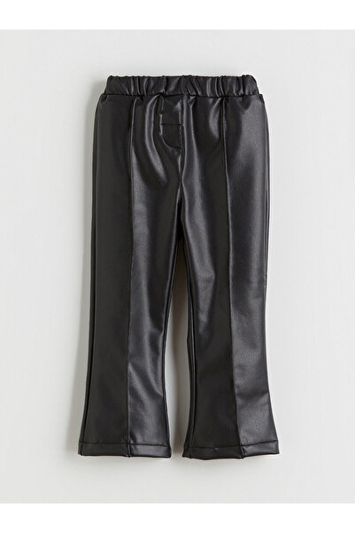 LC Waikiki Pantaloni pentru fete cu aspect de piele cu talie elastică (W5)