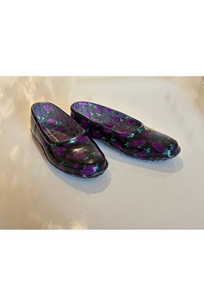 Akkurt Karışık Desenli Çiçekli Kadın Lastik Bahçe Ve İş Ayakkabısı