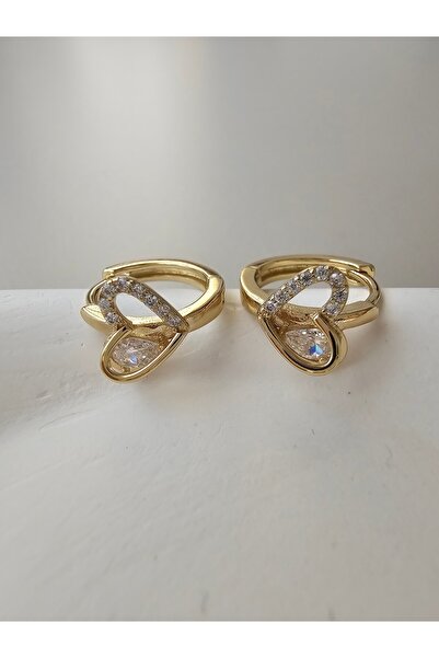 Zivazer Store Yetişkin/çocuk çelik kararmaz xuping 14 k gold renginde kalpli halka küpe