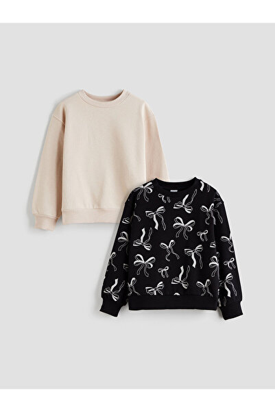 LC Waikiki Özmarka New Season Crew Neck Girls' Sweatshirt 2-Pack