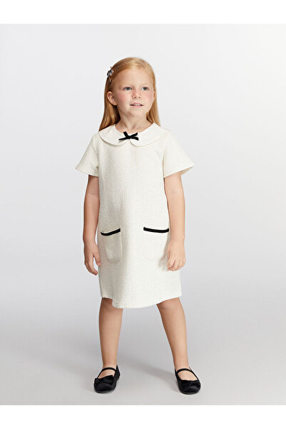 LC Waikiki Ecru Baby Collar Girl's Dress