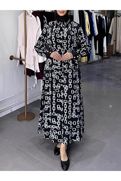 Ghisa YAKA TAŞ İŞLEMELİ SATEN ELBİSE